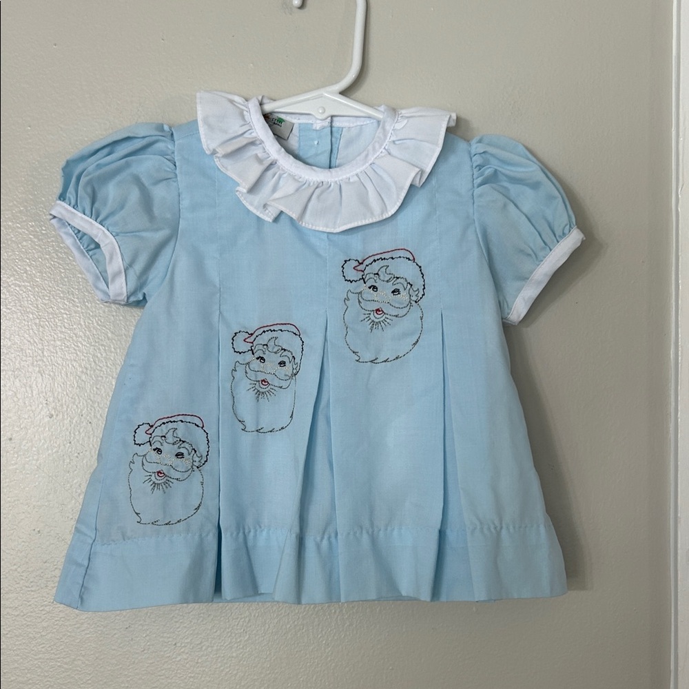 Santa embroidered dress size 6 months